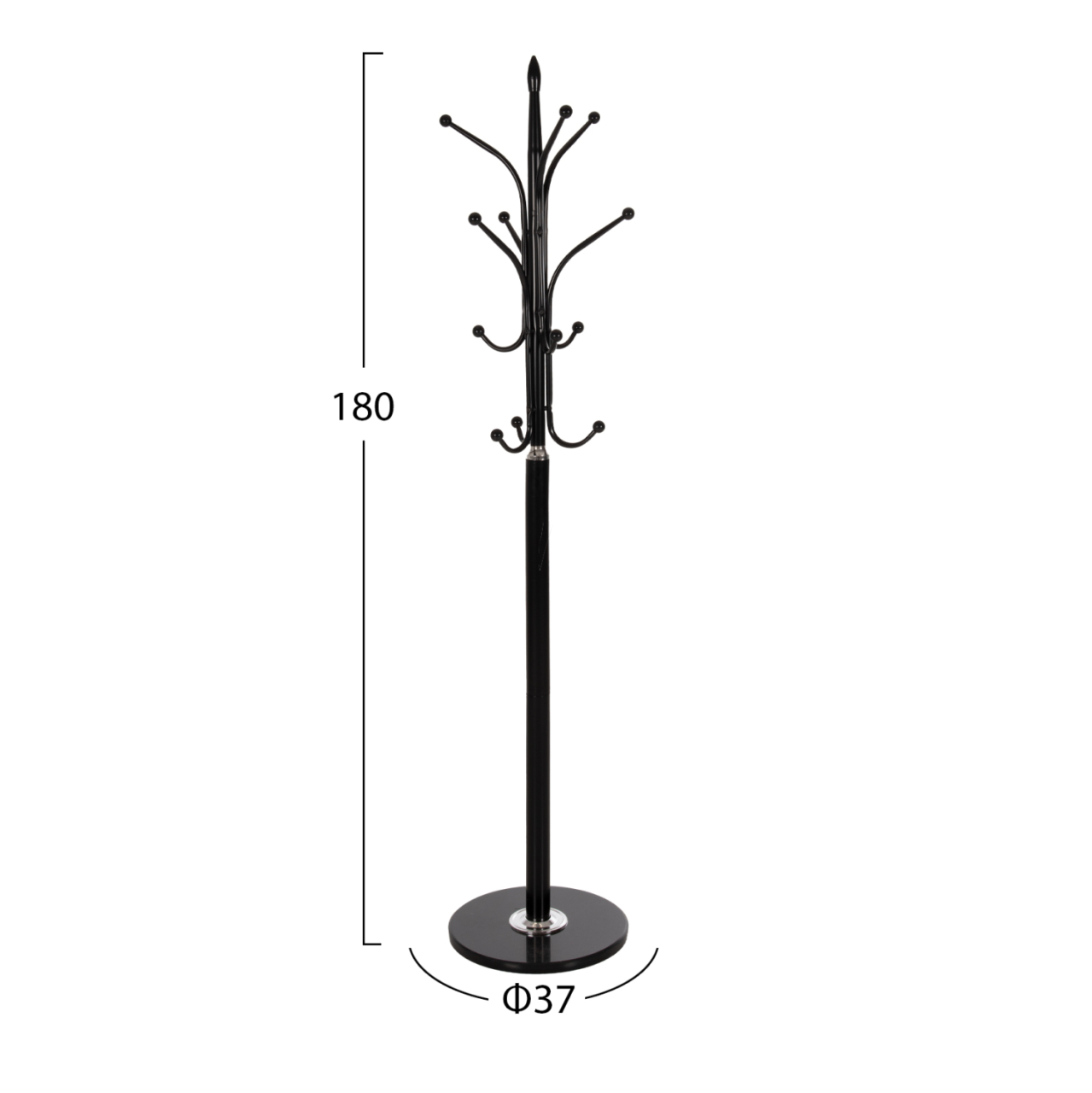 FLOOR STANDING HANGER HM9573.01 METALLIC 13 HANGING POSITIONS-BLACK Φ37x180Hcm. [2]