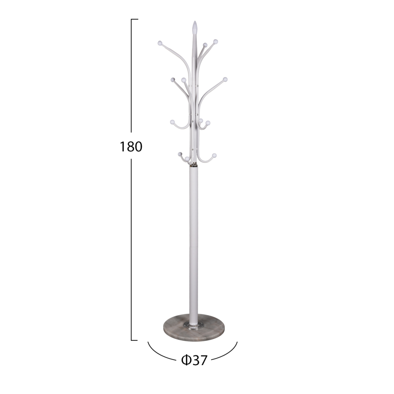 FLOOR STANDING HANGER HM9573.02 METALLIC 13 HANGING POSITIONS-WHITE Φ37x180Hcm. [2]