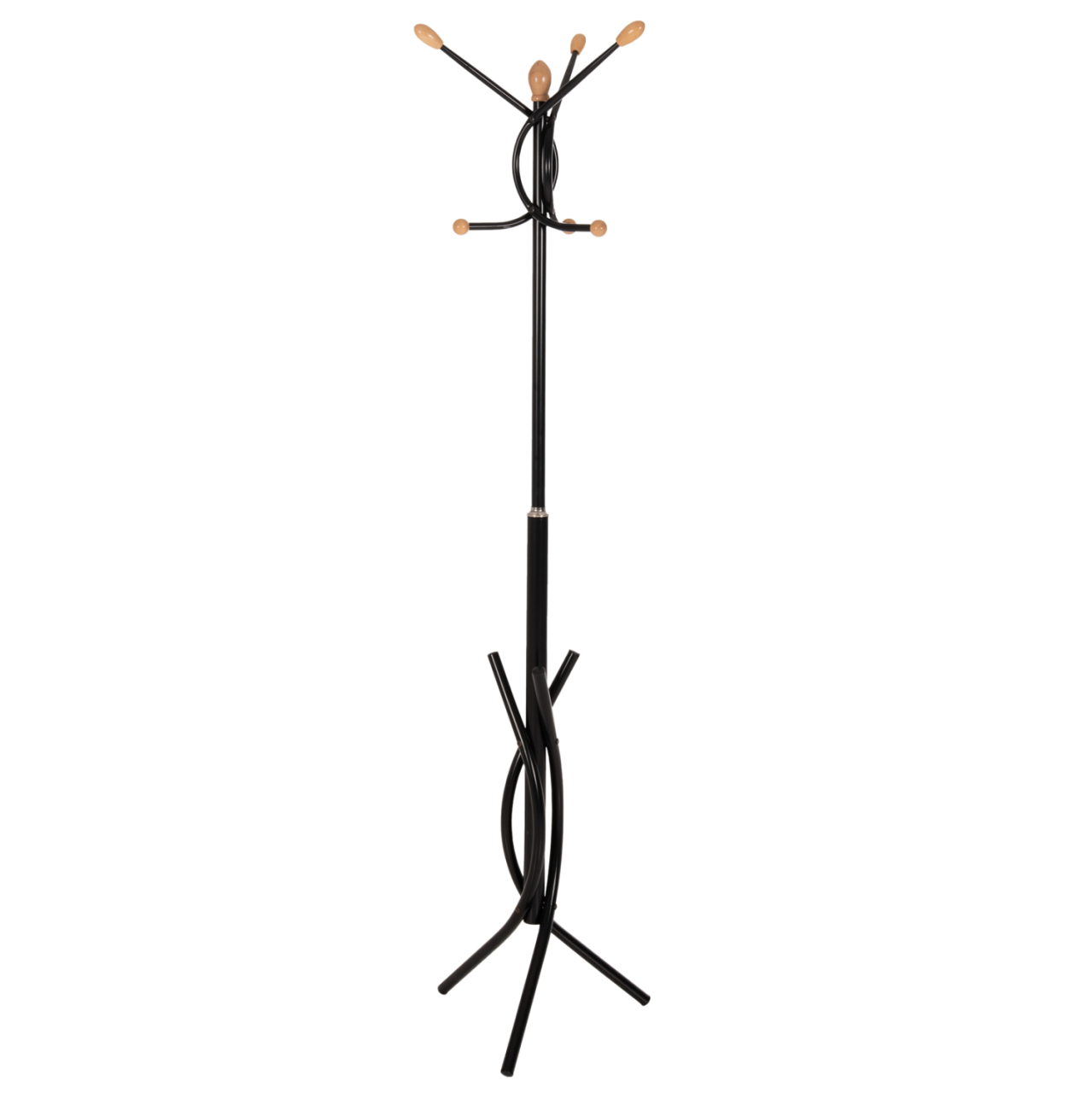FLOOR STANDING HANGER HM9575.01 METALLIC IN BLACK COLOR-7 HANGING POSITIONS 41x41x176Hcm. [1]