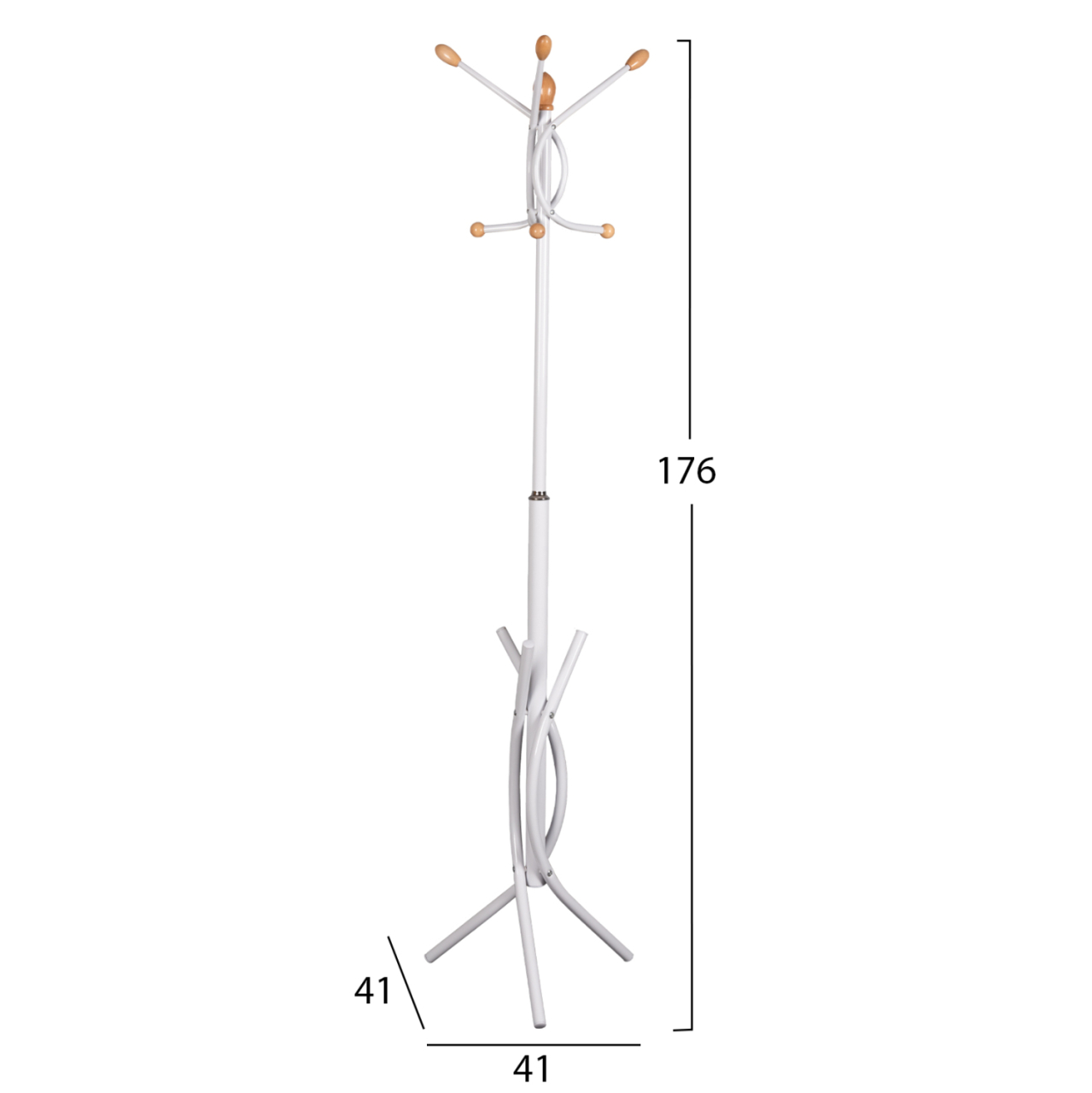 FLOOR STANDING HANGER HM9575.02 METALLIC IN WHITE COLOR-7 HANGING POSITIONS 41x41x176Hcm. [2]