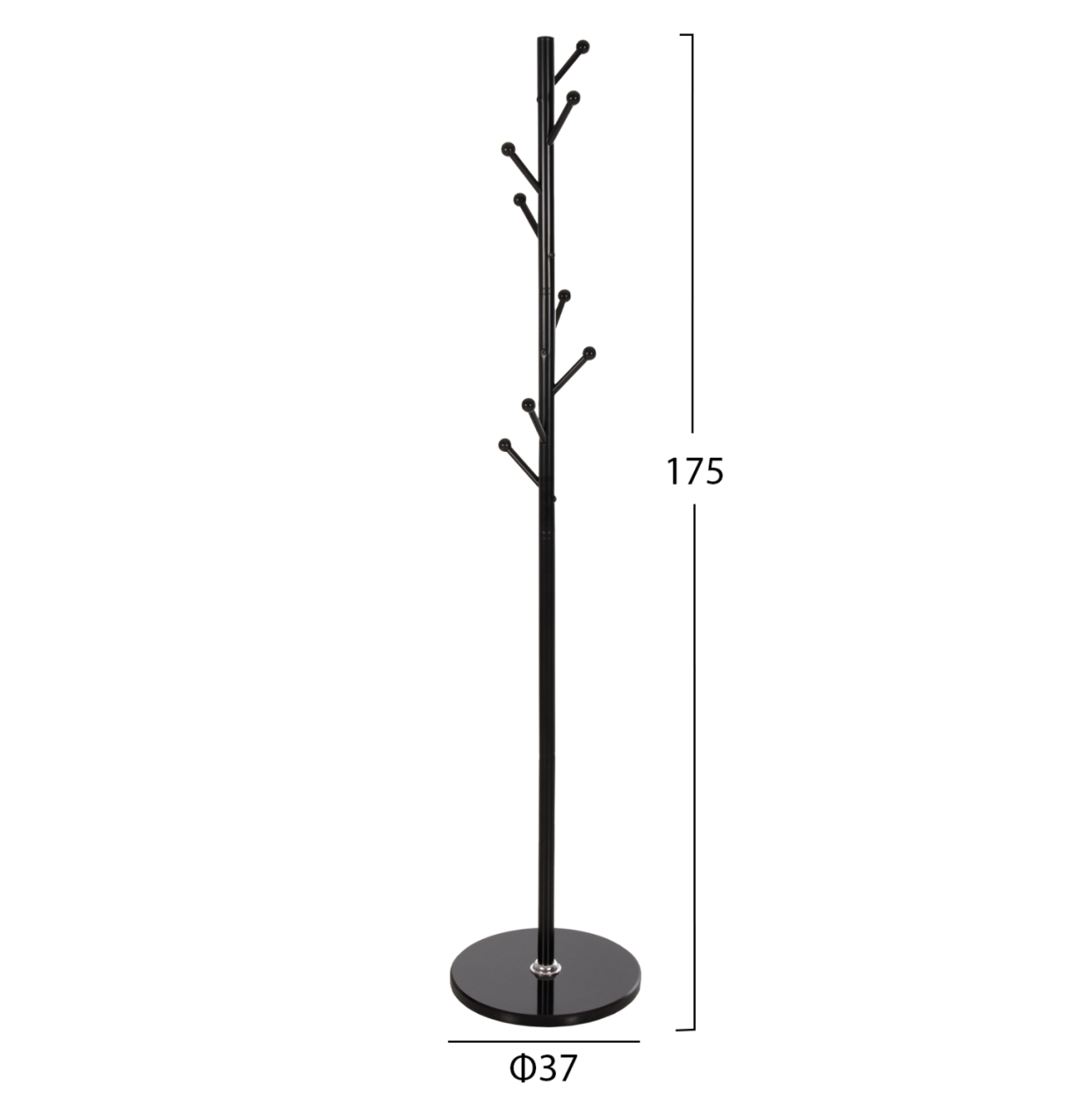 FLOOR STANDING HANGER HM9576.01 METALLIC 8 HANGING POSITIONS-BLACK Φ37x175Hcm. [2]