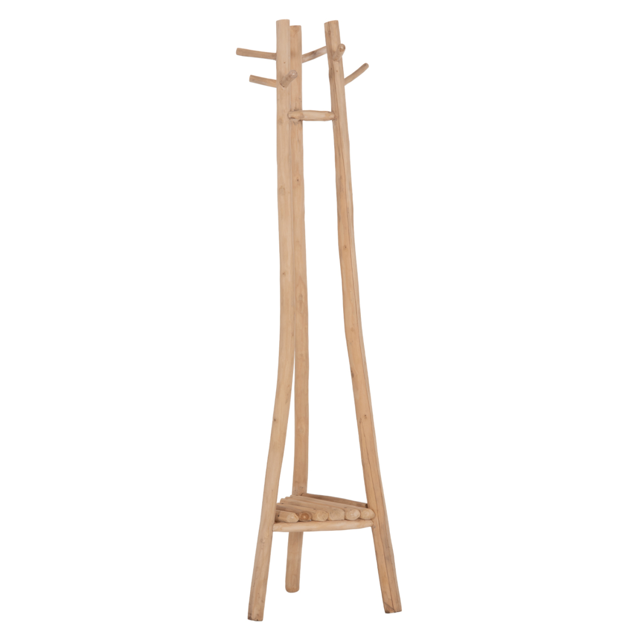 FLOOR STANDING HANGER TRIDEM HM4881 TEAK WOOD IN NATURAL 52x52x200Hcm. [6]