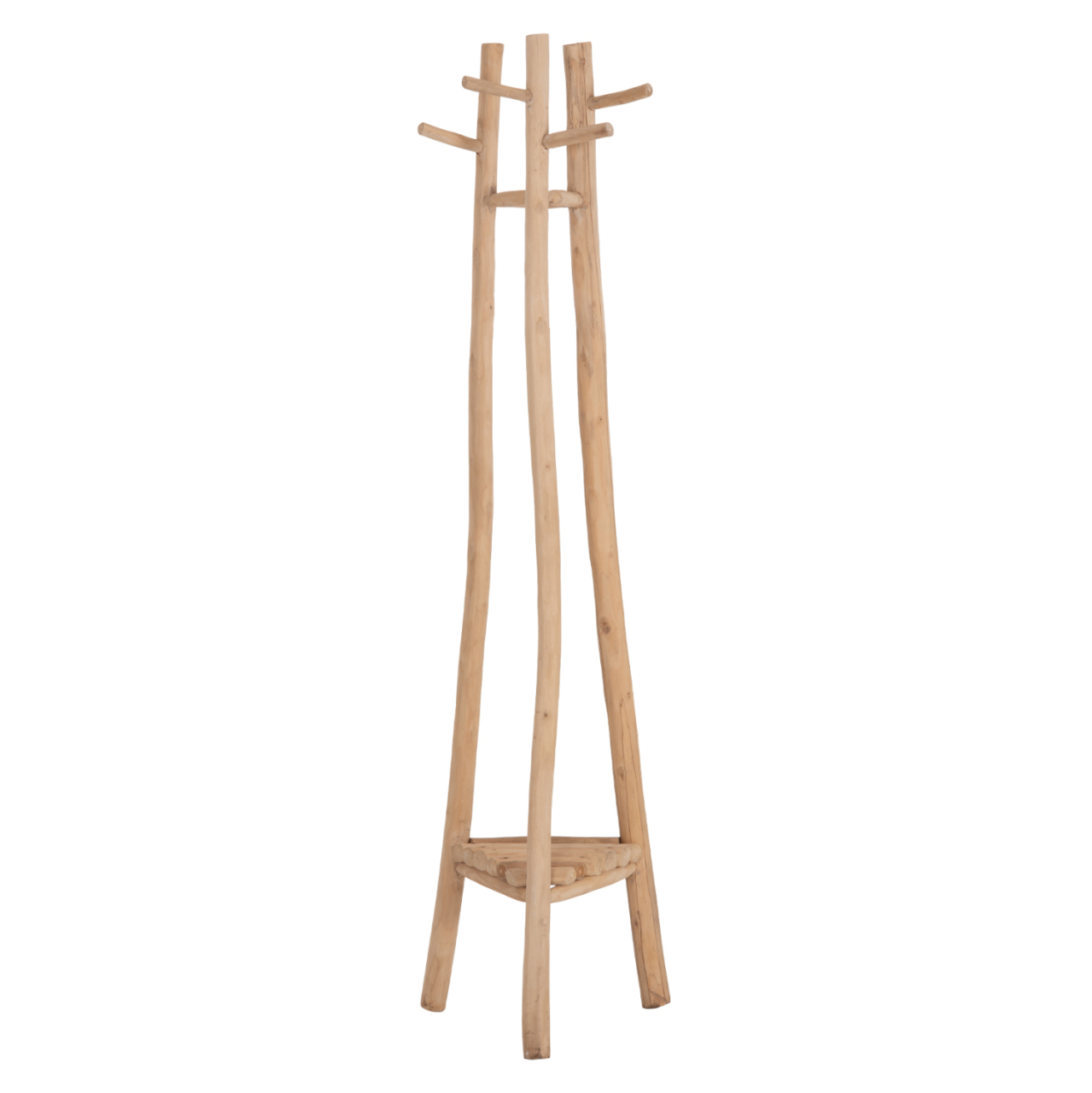 FLOOR STANDING HANGER TRIDEM HM4881 TEAK WOOD IN NATURAL 52x52x200Hcm. [7]