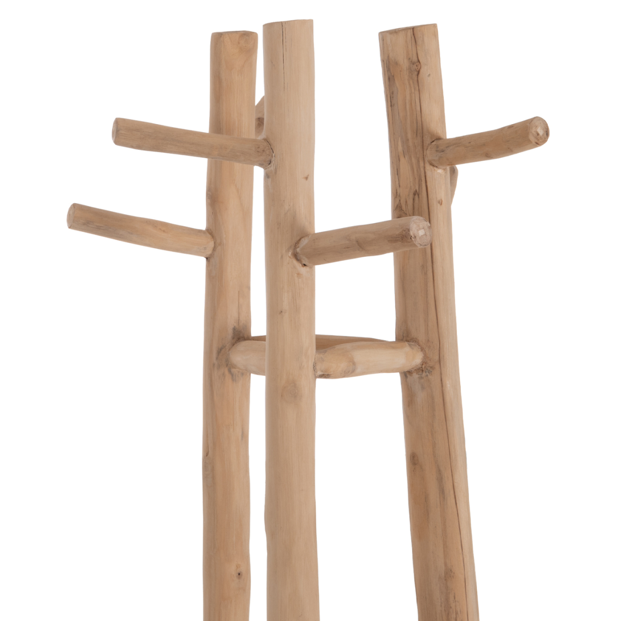 FLOOR STANDING HANGER TRIDEM HM4881 TEAK WOOD IN NATURAL 52x52x200Hcm. [9]