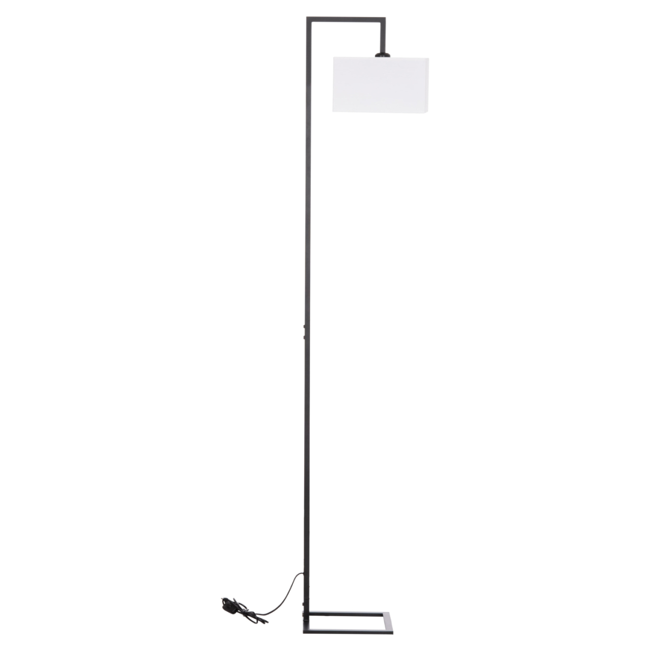 FLOOR STANDING LAMP BRANS HM7532.11 BLACK METAL--WHITE PVC CAP 25x33x170Hcm. [3]