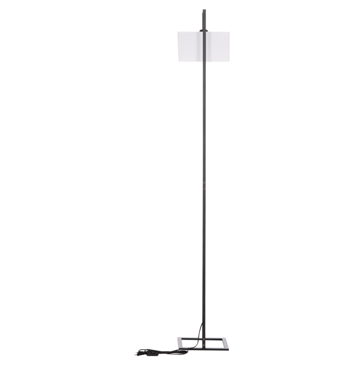 FLOOR STANDING LAMP BRANS HM7532.11 BLACK METAL--WHITE PVC CAP 25x33x170Hcm. [4]
