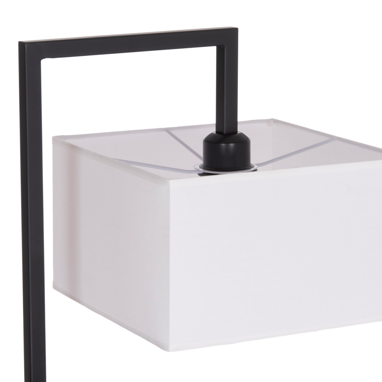 FLOOR STANDING LAMP BRANS HM7532.11 BLACK METAL--WHITE PVC CAP 25x33x170Hcm. [5]
