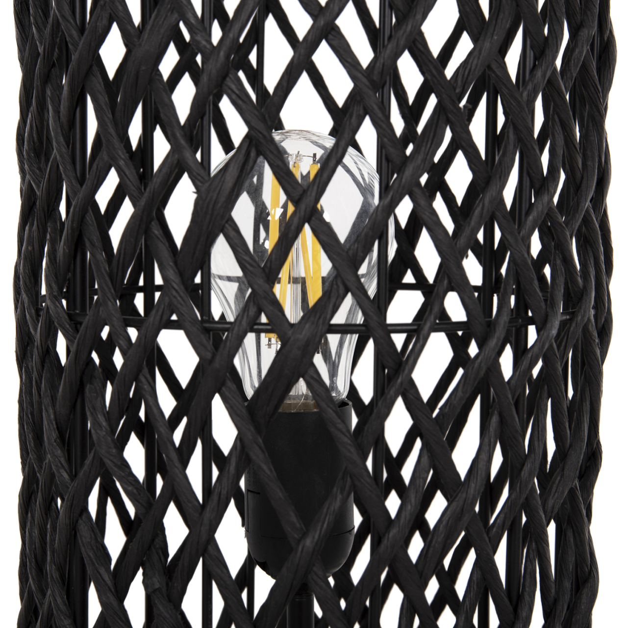 FLOOR STANDING LAMP HM4342 METAL-PAPER ROPE IN SAND BEIGE-BLACK Φ20Χ120Hcm. [4]