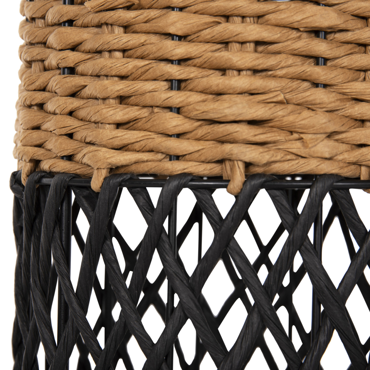 FLOOR STANDING LAMP HM4342 METAL-PAPER ROPE IN SAND BEIGE-BLACK Φ20Χ120Hcm. [5]