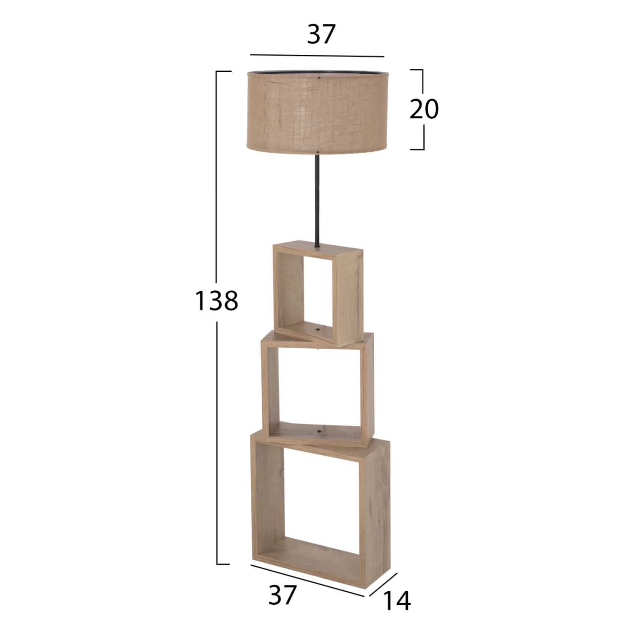 FLOOR STANDING LAMP HM7608.03 MDF IN SONOMA-BEIGE CAP Φ38x140Hcm. [2]