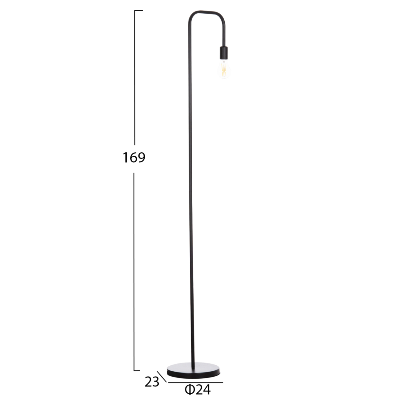 FLOOR STANDING LAMP KRAMER HM7535.11 METAL IN BLACK 23x169Hcm. [2]