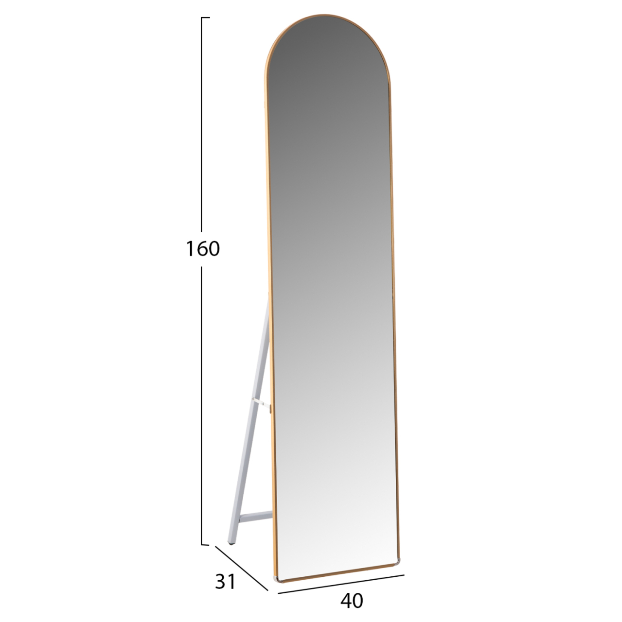 FLOOR STANDING MIRROR JOELY HM9578.30 ALUMINUM FRAME IN GOLD COLOR 40x31x160Hcm. [2]