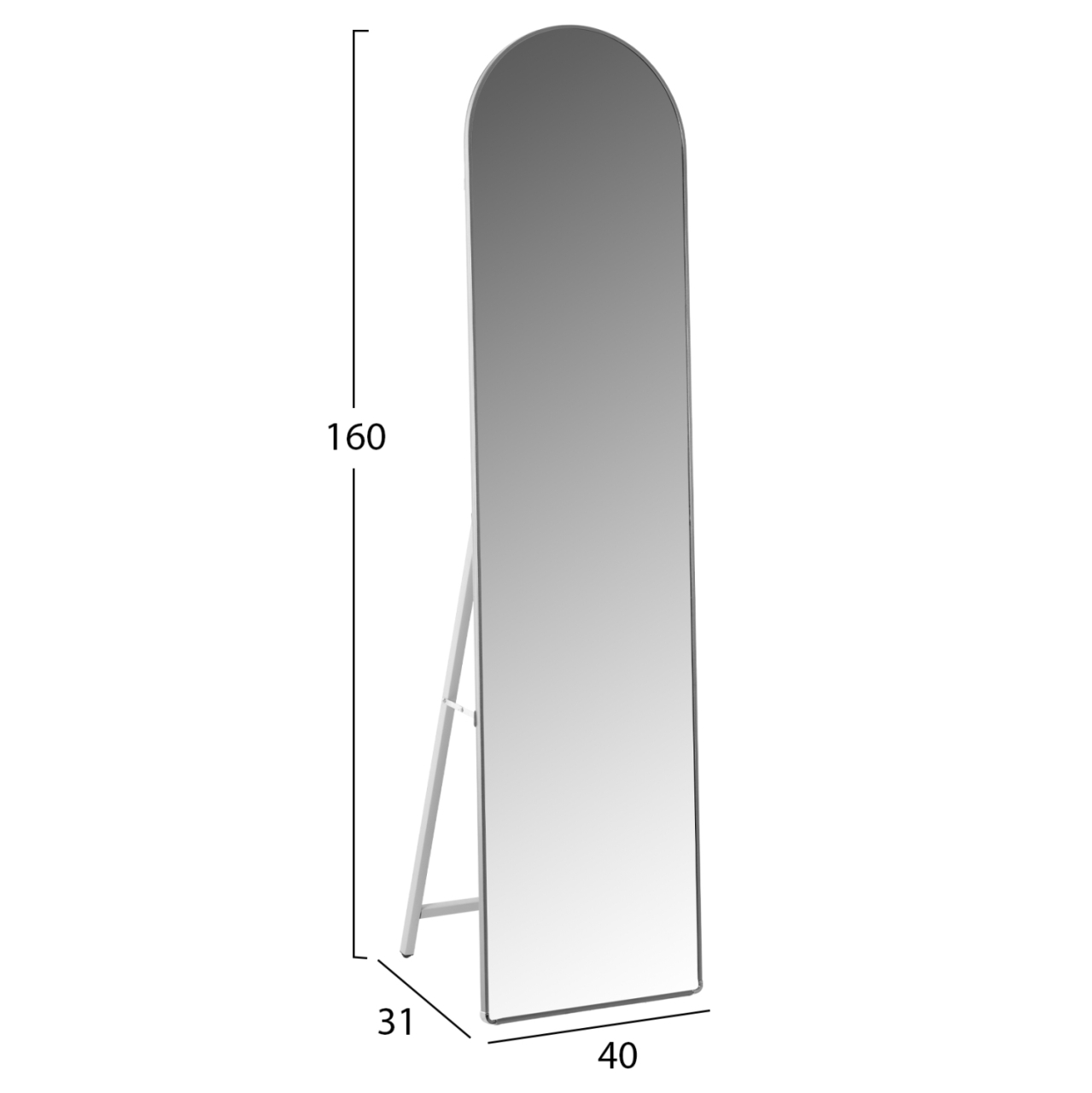 FLOOR STANDING MIRROR JOELY HM9578.40 ALUMINUM FRAME IN SILVER COLOR 40x31x160Hcm. [2]