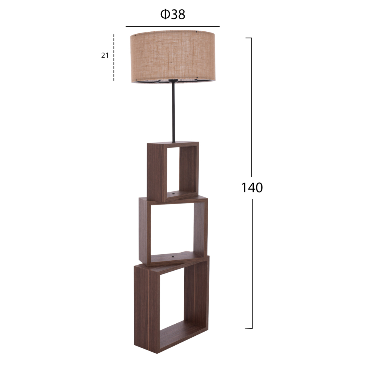 Floot Lamp MDF Walnut Brown HM7608.01 D38x140 cm. [2]