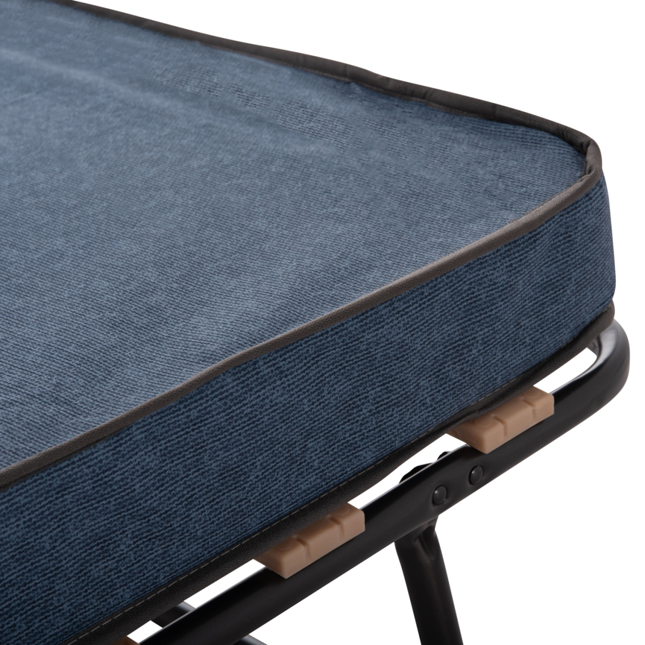 FOLDABLE BED NOBLE HM393.02 METALLIC WITH WHEELS and MATTRESS 9cm IN GREY 80x182x37.5Hcm. [7]