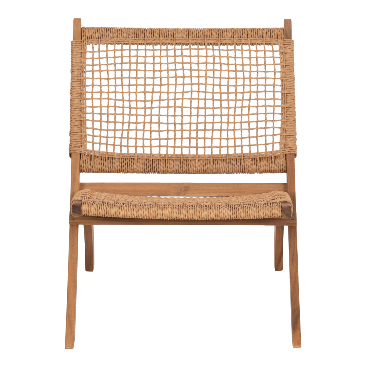 FOLDABLE LOUNGE CHAIR FERMO HM6243.01 ACACIA WOOD IN NATURAL-SYNTHETIC WICKER 60x75x75Hcm. [3]