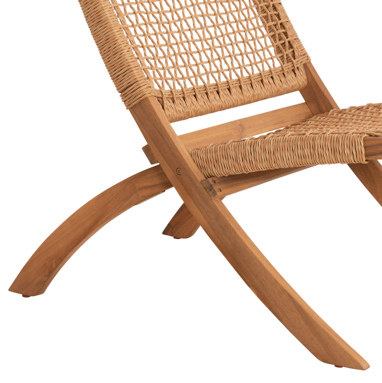 FOLDABLE LOUNGE CHAIR FERMO HM6243.01 ACACIA WOOD IN NATURAL-SYNTHETIC WICKER 60x75x75Hcm. [10]
