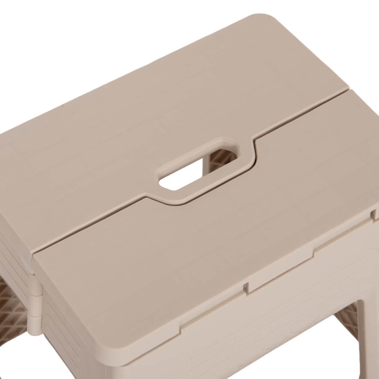 FOLDABLE POLYPROPYLENE STOOL SOLIS HM18392.02 CREAM WHITE 30x25x30Hcm. [6]