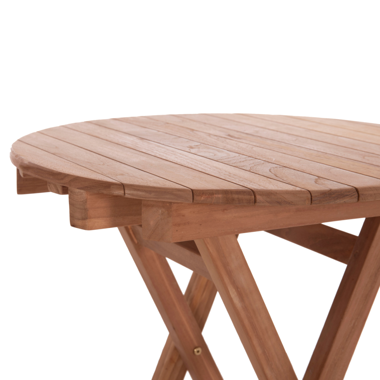 FOLDABLE ROUND TABLE HEIDEL HM18120 TEAK WOOD--NATURAL COLOR Φ60x75Hcm. [8]