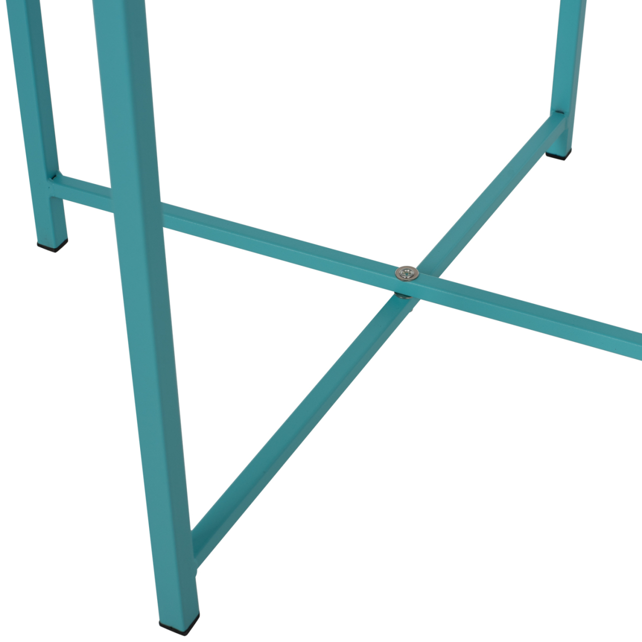 FOLDABLE SIDE TABLE SAMUEL HM5287.08 WITH REMOVABLE TRAY METALLIC TURQUOISE Φ46x53Hcm. [8]