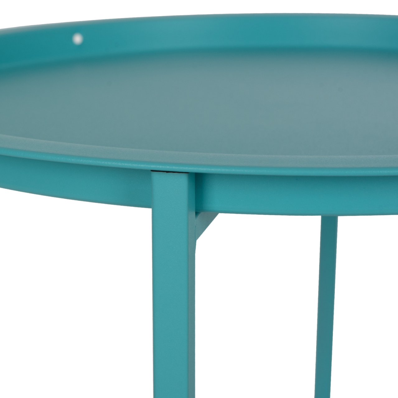 FOLDABLE SIDE TABLE SAMUEL HM5287.08 WITH REMOVABLE TRAY METALLIC TURQUOISE Φ46x53Hcm. [7]