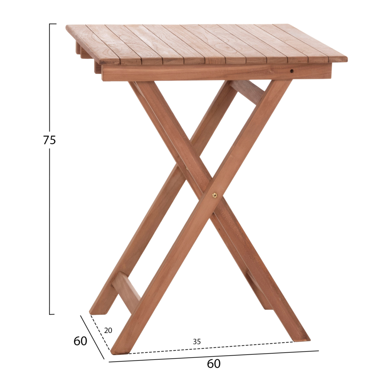 FOLDABLE SQUARE TABLE HEIDEL HM18121 TEAK WOOD--NATURAL COLOR 60x60x75Hcm. [2]