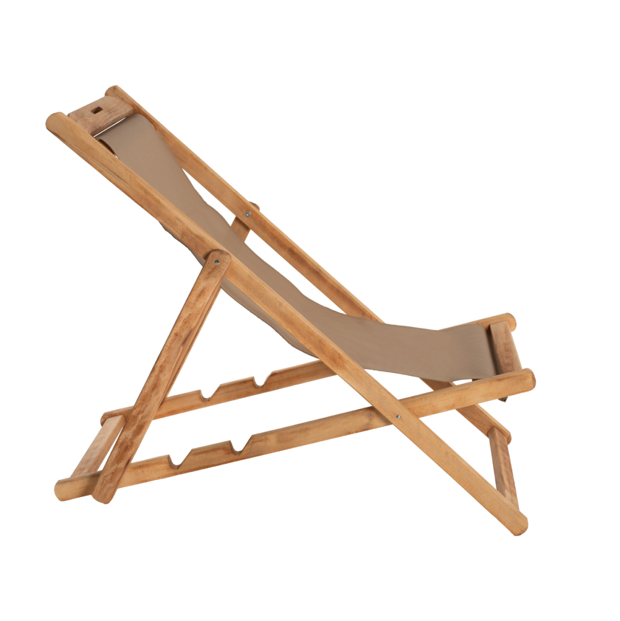 FOLDING BEACH CHAIR LIMNOS HM11765.05 BEECH WOOD NATURAL COLOR NO ARMS TEXTLINE FABRIC MOCHA COLOR [3]