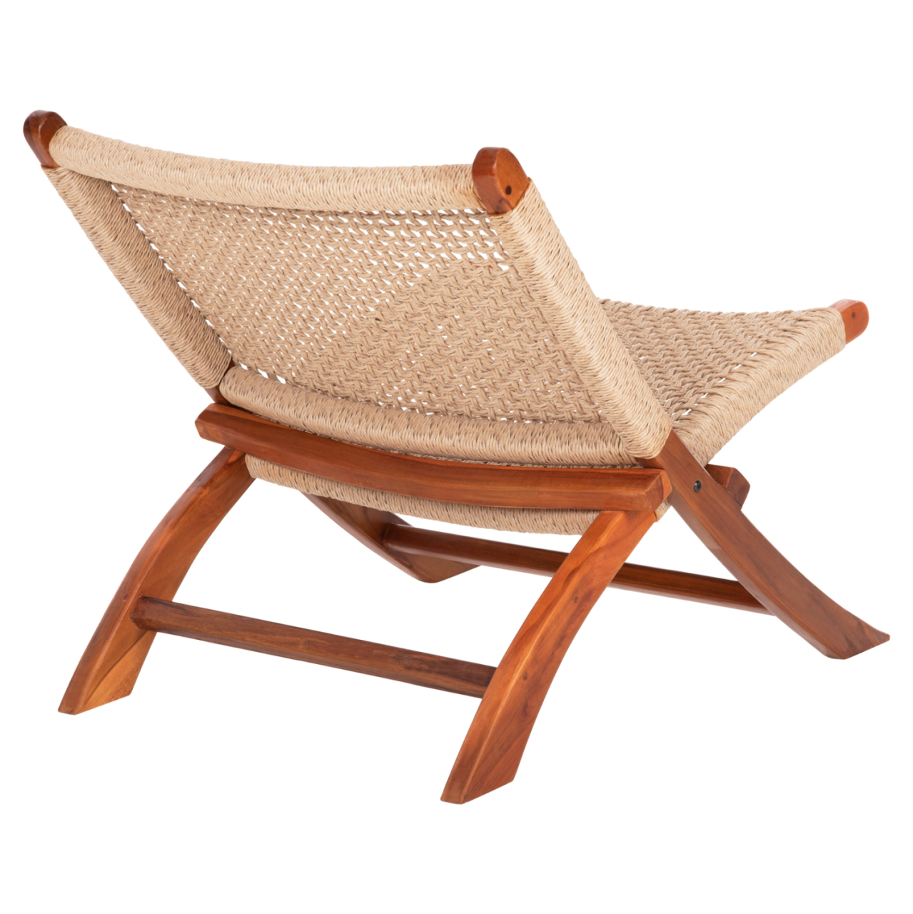FOLDING SHORT CHAIR FERM HM9477.01 SOLID TEAK WOOD IN NATURAL-VIRO ROPE 65,5x80x67Hcm. [5]