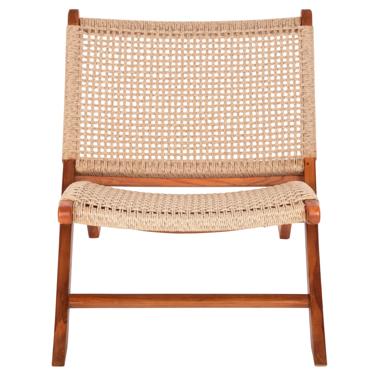 FOLDING SHORT CHAIR FERM HM9477.01 SOLID TEAK WOOD IN NATURAL-VIRO ROPE 65,5x80x67Hcm. [3]