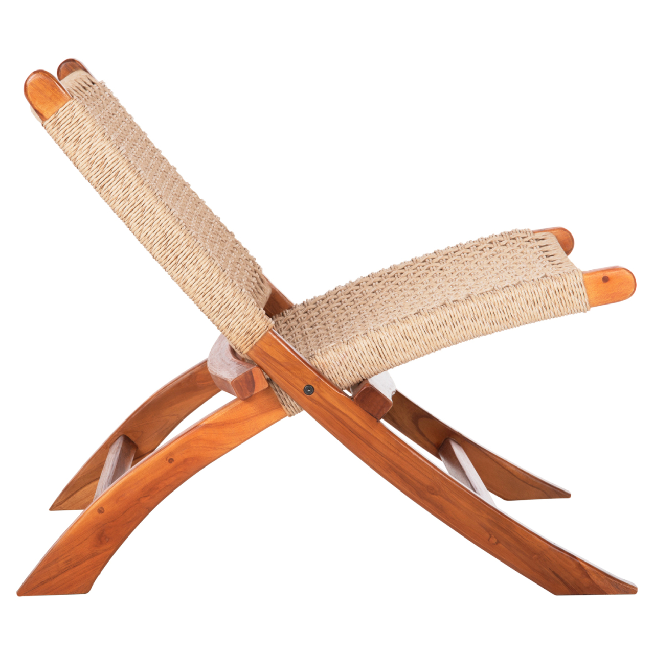 FOLDING SHORT CHAIR FERM HM9477.01 SOLID TEAK WOOD IN NATURAL-VIRO ROPE 65,5x80x67Hcm. [4]