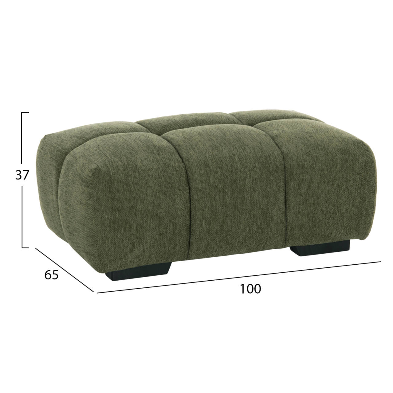FOOT STOOL COVEN HM3342.04 GREEN FABRIC 100x65x37Hcm. [2]