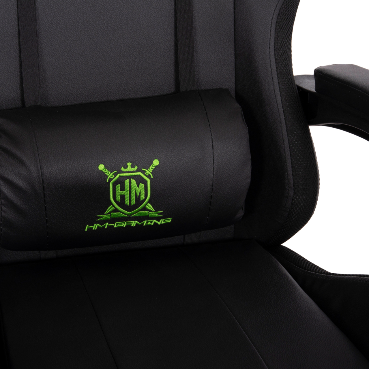 GAMING ARMCHAIR DARREN HM1203.03 BLACK-GREEN PVC 58.5x100x120Hcm. [8]