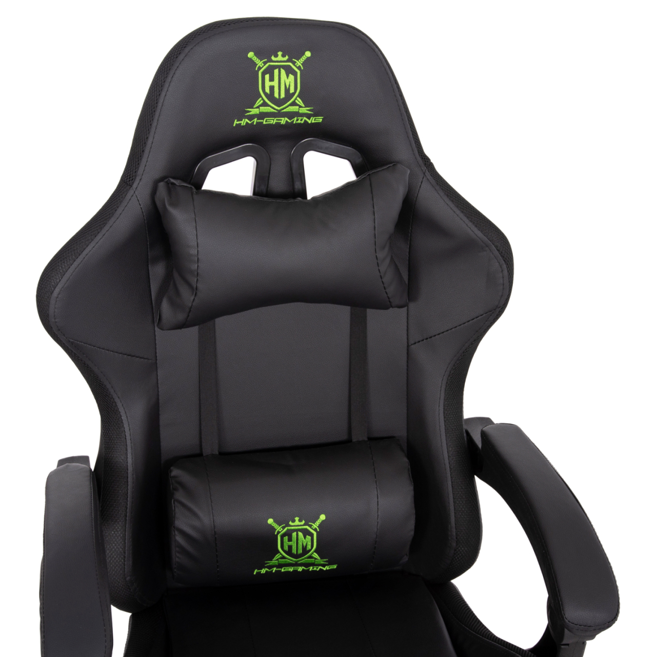 GAMING ARMCHAIR DARREN HM1203.03 BLACK-GREEN PVC 58.5x100x120Hcm. [7]