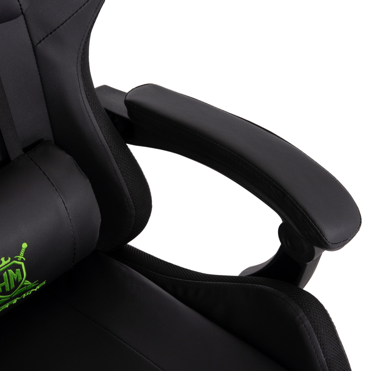 GAMING ARMCHAIR DARREN HM1203.03 BLACK-GREEN PVC 58.5x100x120Hcm. [9]