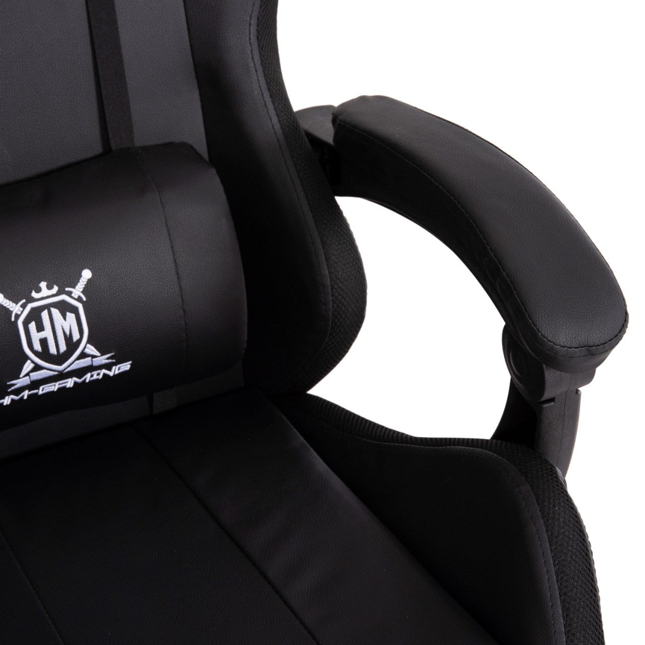 GAMING ARMCHAIR DARREN HM1203.04 BLACK-WHITE PVC 58.5x100x120Hcm. [7]