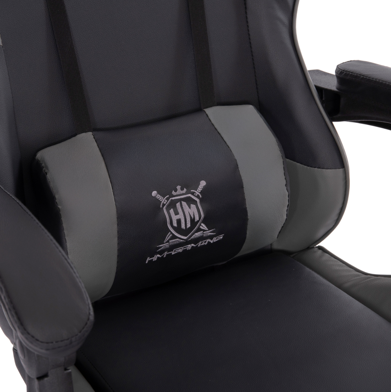 GAMING ARMCHAIR DARREN HM1203.10 BLACK-GREY PVC 60x60x120Hcm. [8]
