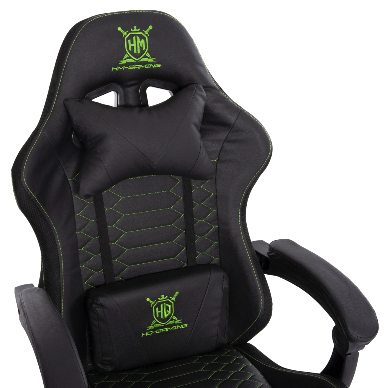 GAMING ARMCHAIR LOOT HM1204 BLACK-GREEN PVC 60x60x120Hcm. [8]