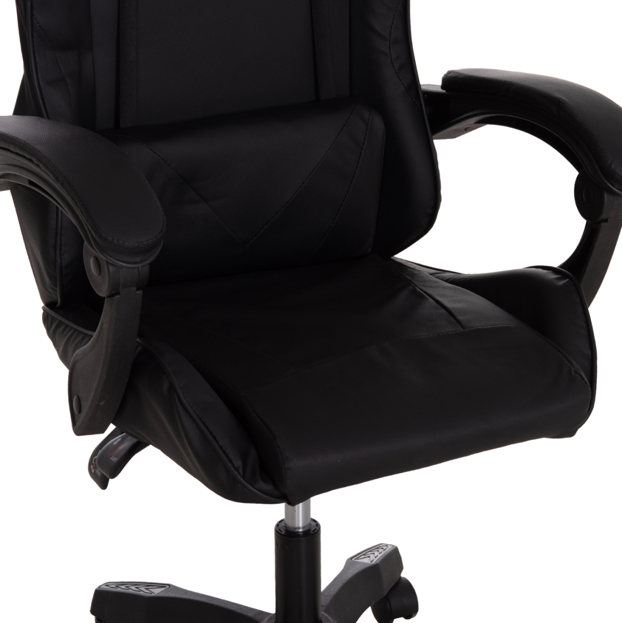 GAMING CHAIR STRATUS HM1231.01 BLACK PVC--WITH LUMBAR AND HEAD SUPPORT CUSHIONS 60x59x117Hcm. [8]