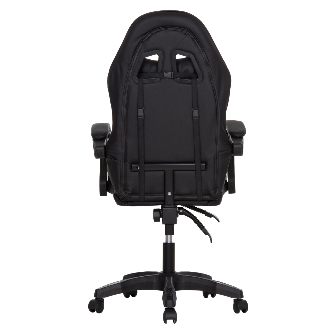 GAMING CHAIR STRATUS HM1231.01 BLACK PVC--WITH LUMBAR AND HEAD SUPPORT CUSHIONS 60x59x117Hcm. [6]