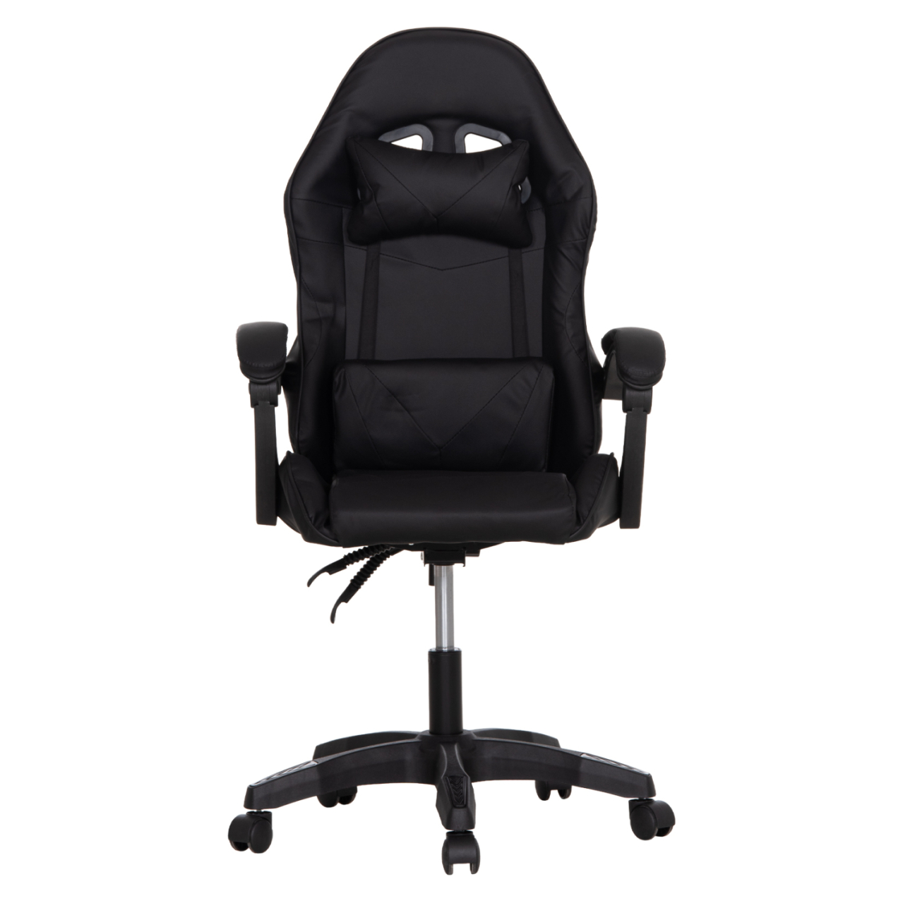 GAMING CHAIR STRATUS HM1231.01 BLACK PVC--WITH LUMBAR AND HEAD SUPPORT CUSHIONS 60x59x117Hcm. [3]