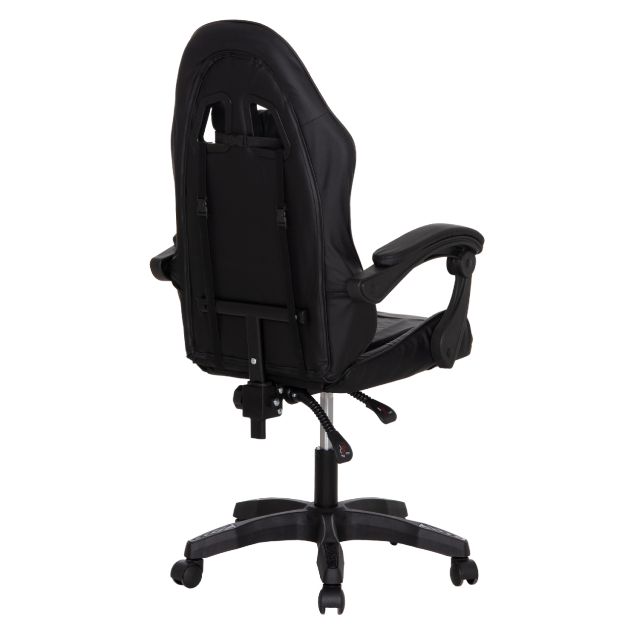 GAMING CHAIR STRATUS HM1231.01 BLACK PVC--WITH LUMBAR AND HEAD SUPPORT CUSHIONS 60x59x117Hcm. [5]