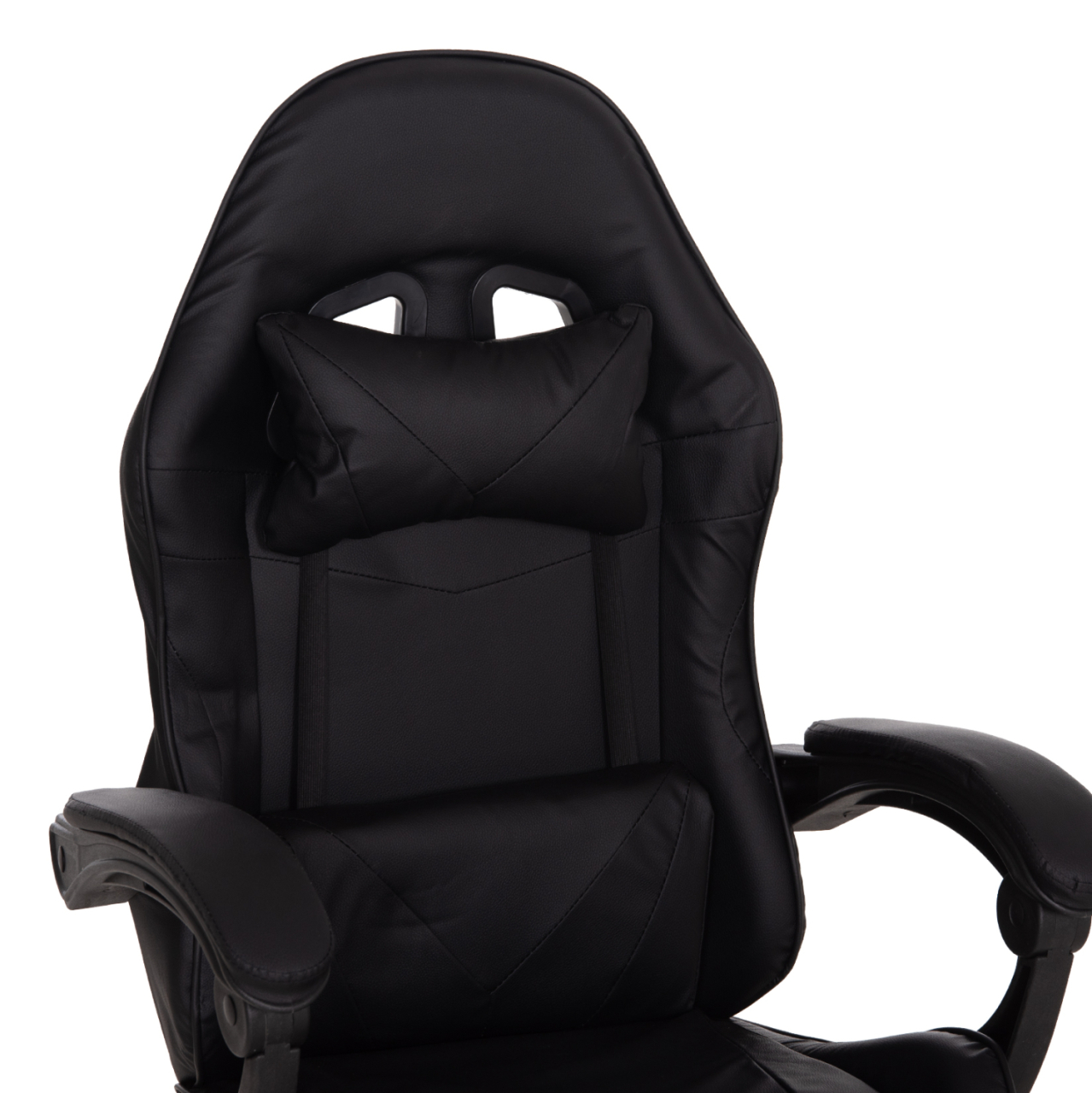 GAMING CHAIR STRATUS HM1231.01 BLACK PVC--WITH LUMBAR AND HEAD SUPPORT CUSHIONS 60x59x117Hcm. [7]