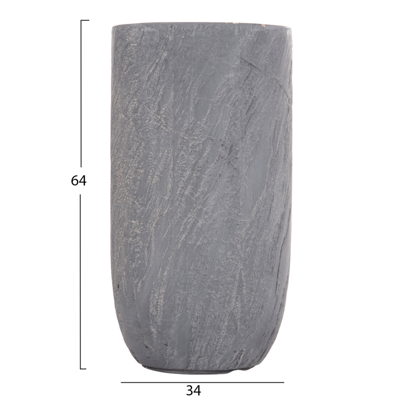 GARDEN PLANTERS CYLINDRICAL SET 3PCS SERIES GARDENER HM4720 FIBERCLAY IN CEMENT COLOR Φ44x78.5Hcm. [4]