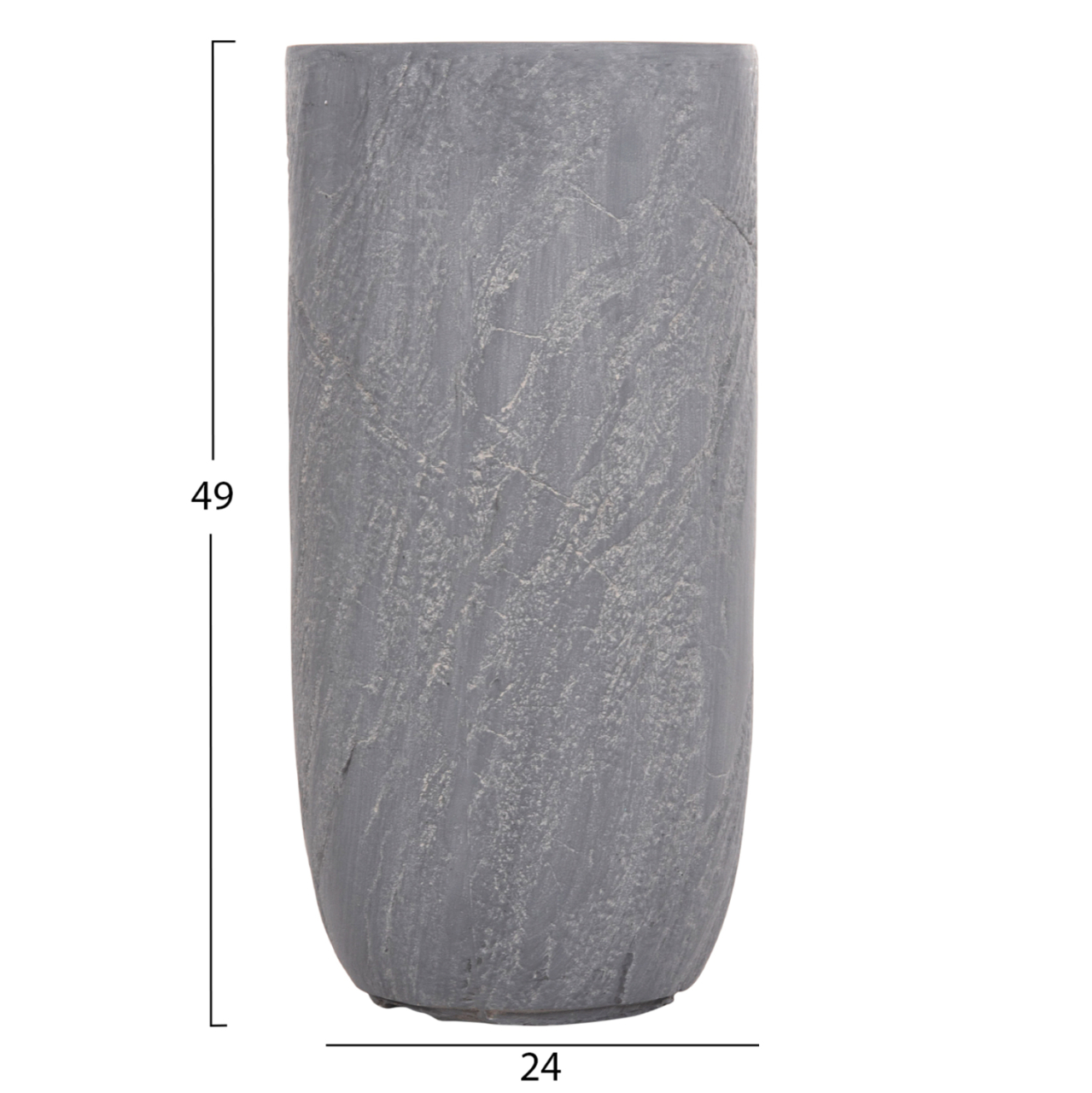 GARDEN PLANTERS CYLINDRICAL SET 3PCS SERIES GARDENER HM4720 FIBERCLAY IN CEMENT COLOR Φ44x78.5Hcm. [5]