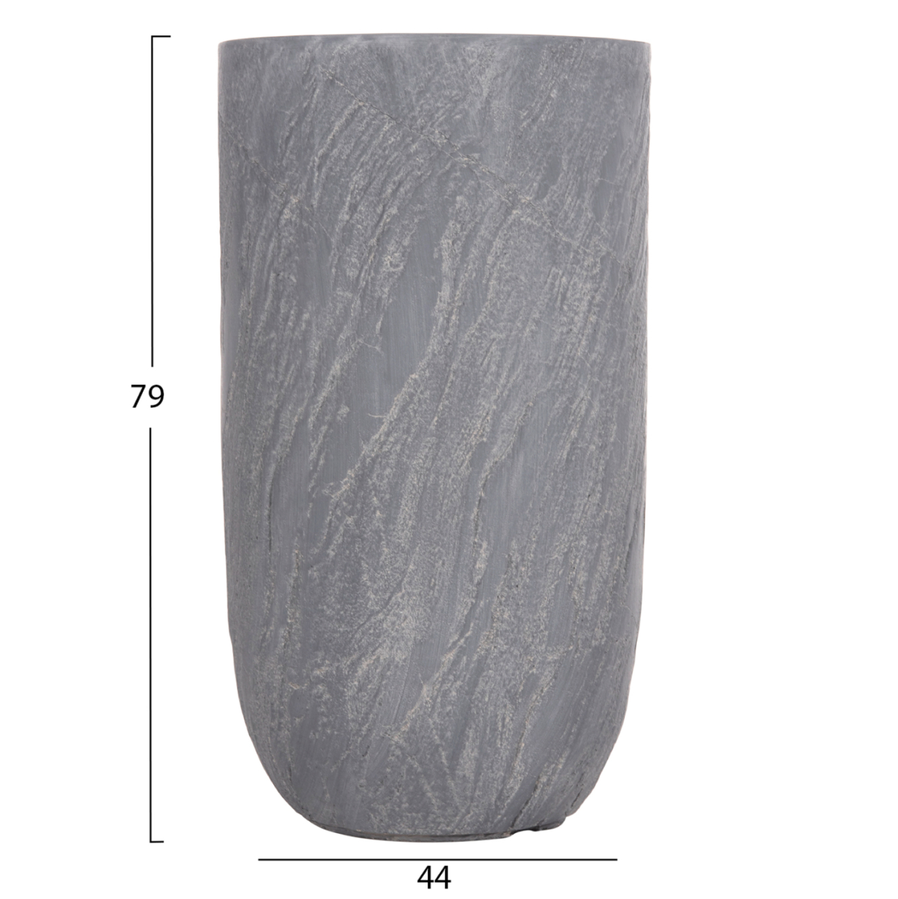 GARDEN PLANTERS CYLINDRICAL SET 3PCS SERIES GARDENER HM4720 FIBERCLAY IN CEMENT COLOR Φ44x78.5Hcm. [3]