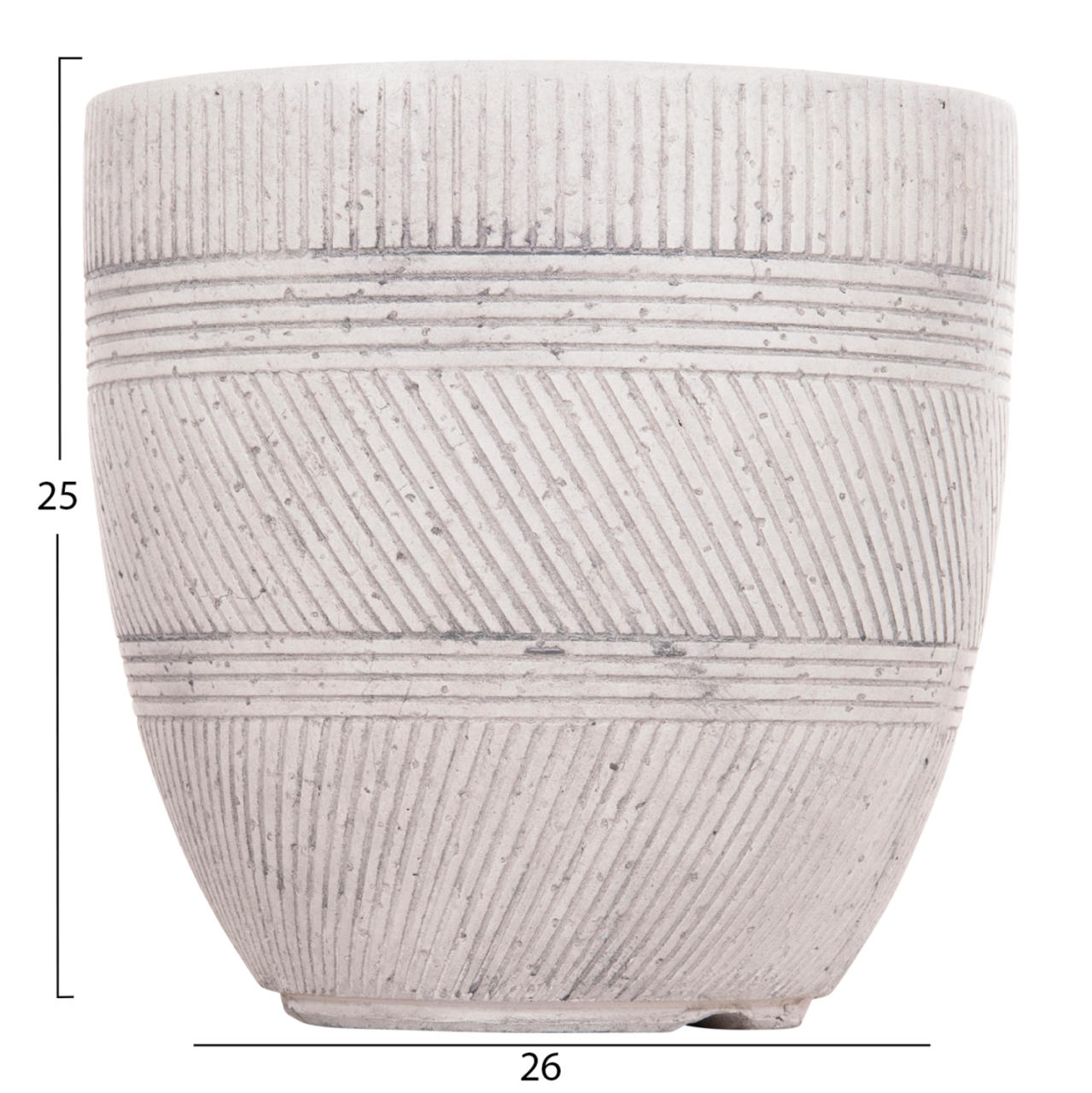 GARDEN PLANTERS ROUND SET 4PCS SERIES GARDENER HM4719 FIBERCLAY--IN CEMENT COLOR Φ44x43Hcm. [6]