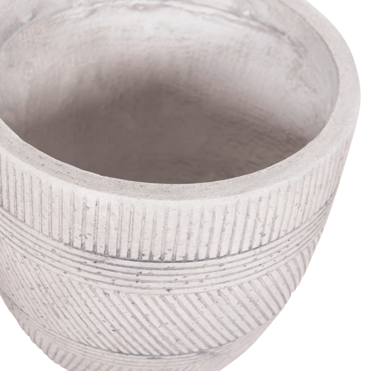 GARDEN PLANTERS ROUND SET 4PCS SERIES GARDENER HM4719 FIBERCLAY--IN CEMENT COLOR Φ44x43Hcm. [10]