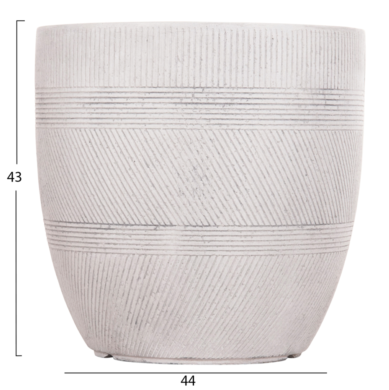 GARDEN PLANTERS ROUND SET 4PCS SERIES GARDENER HM4719 FIBERCLAY--IN CEMENT COLOR Φ44x43Hcm. [3]