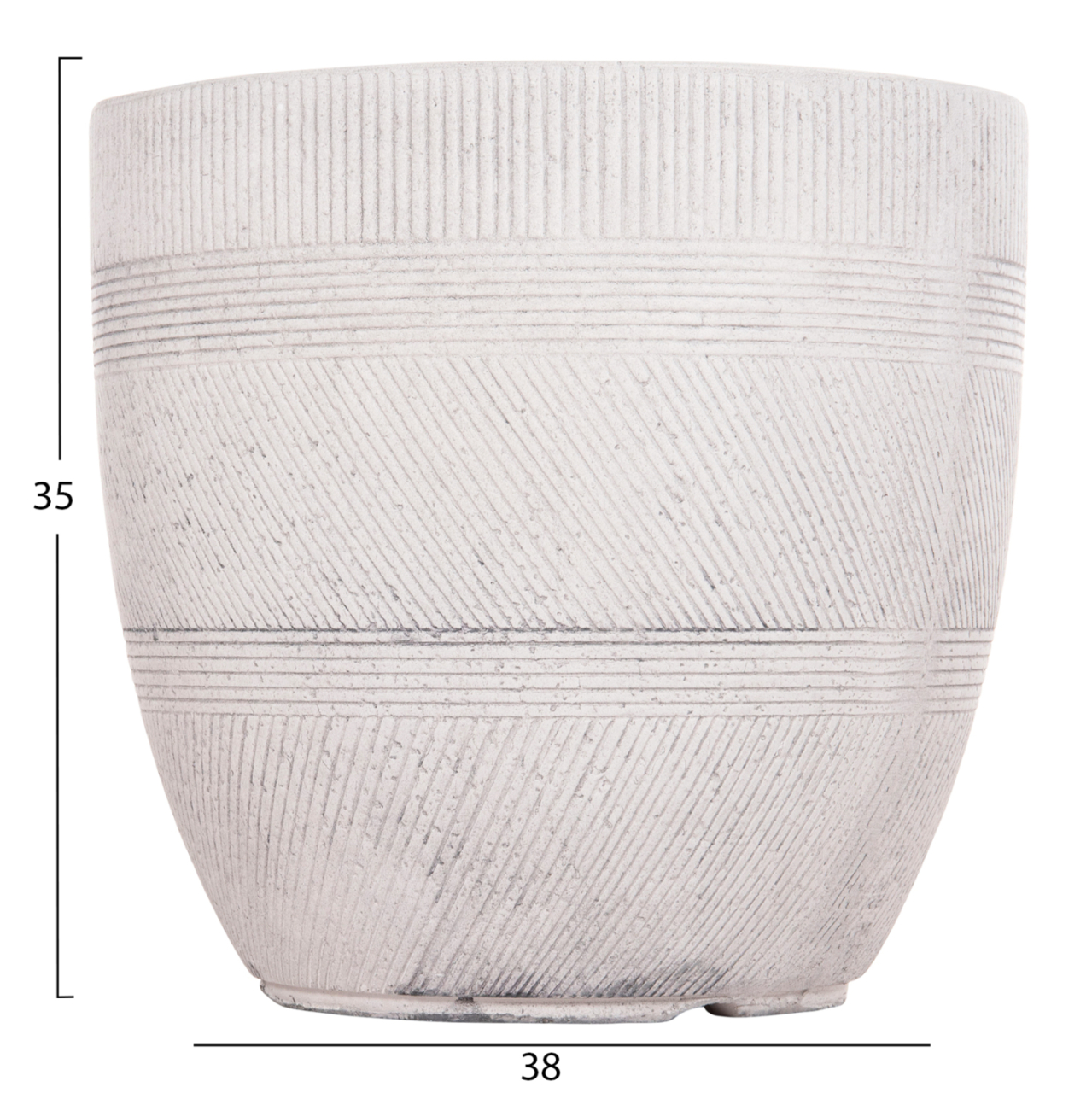 GARDEN PLANTERS ROUND SET 4PCS SERIES GARDENER HM4719 FIBERCLAY--IN CEMENT COLOR Φ44x43Hcm. [4]