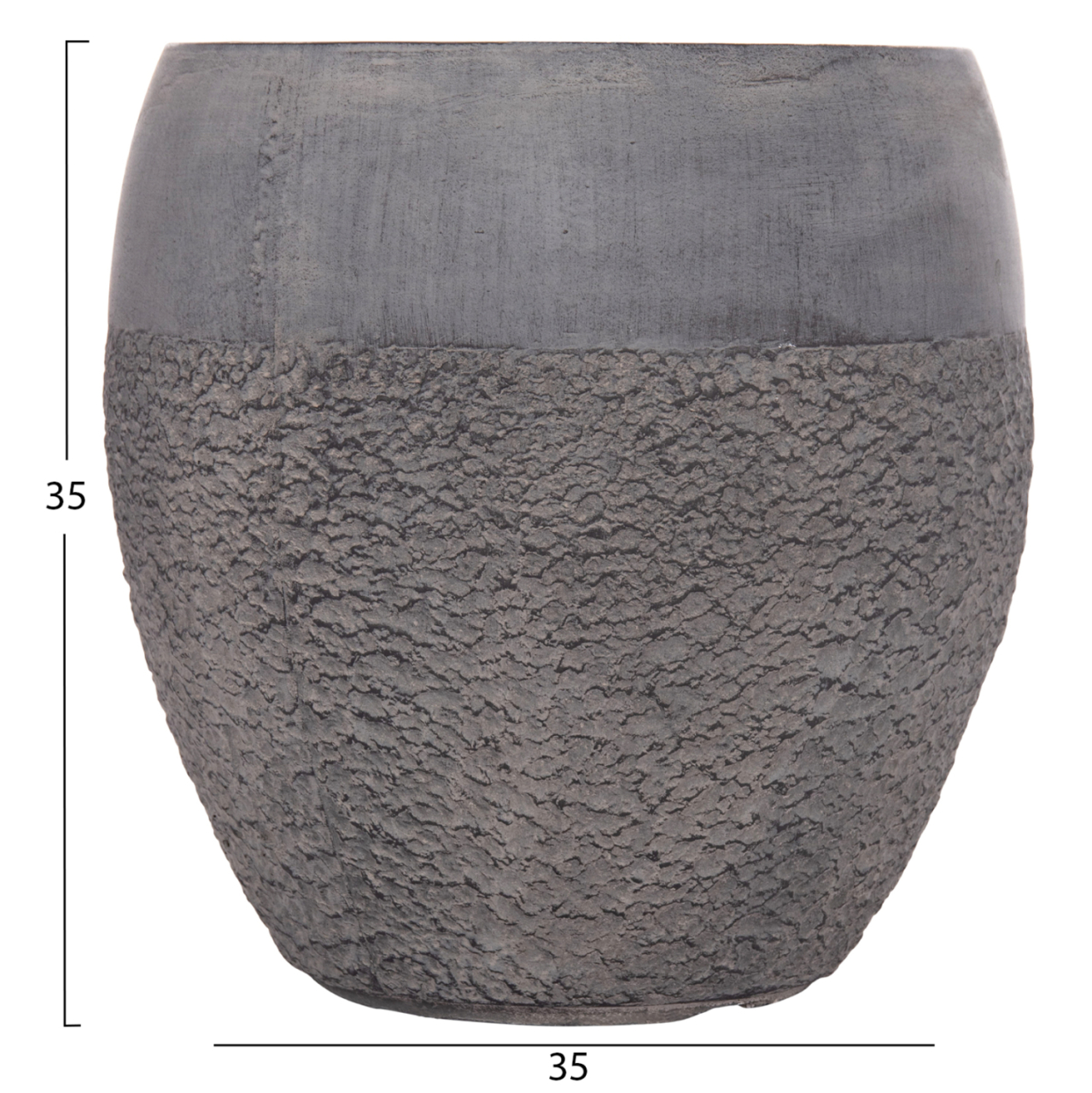 GARDEN PLANTERS SET 3PCS SERIES GARDENER ΗΜ4725 FIBERCLAY IN DARK CEMENT COLOR Φ55x54Hcm. [5]
